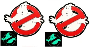 Ghostbusters No Ghost PVC RUBBER PATCH | 2PC Hook Backing GLOW DARK 3D PVC - Picture 1 of 2