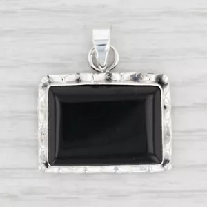 Nuovo Pendente In Onice In Argento Sterling 925 Solitaire Dichiarazione B12631 - Foto 1 di 3