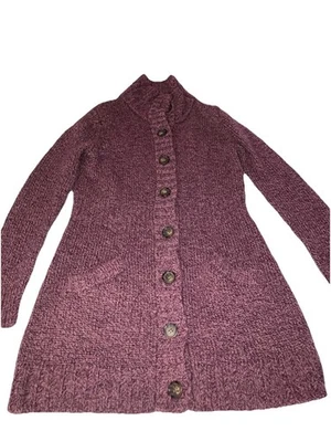 Cárdigan grande con botones para mujer marca Borgoña Merona 30 % lana %70 acrílico Foto 1 de 4