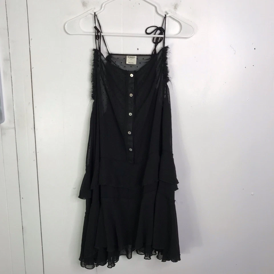 Intimately Free People Dress Womens Small Sheer Slip Polka Dot Tiered Babydoll - Image 1 of 4