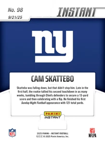 Cam Skattebo RC 2025 Panini Bewertete Gem-Mt 10“ Flip ” Rookie Card # - Bild 1 von 5