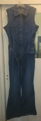 Mono de mezclilla elástico vintage Yada Yada para mujer XL Foto 1 de 4