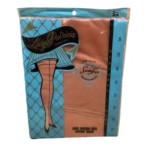 Vintage Lady Patricia Seamfree 400 Needle Micro Mesh Stockings Size 9 1/2 32” - Picture 1 of 2
