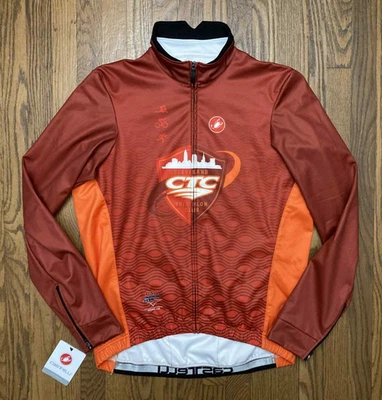 Castelli Jacket Mens XXL Orange Thermal Cycling Full Zip Cleveland Tri Club - Image 1 of 4
