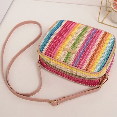Woven Shoulder Bags Multi-color Handbags Durable Crossbody Bag  Women - Image 1 of 4