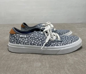 Vans Chambray Blumen Blumendruck Turnschuhe Schnürschuhe blau weiß Damengröße 8 - Bild 1 von 10