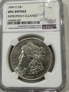 1890 O $1 UNC Details Morgan Silver Dollar, NGC, 925 - Picture 1 of 4