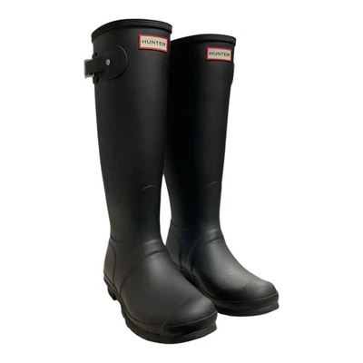 Hunter Womens Original Tall Black Boot (WFT1000RMA) US 8 EUR 39 - Image 1 of 4