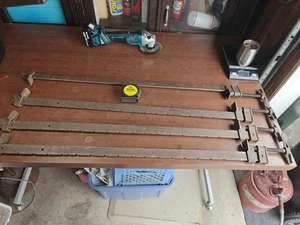 Menge 2 Vintage 36" Jorgensen 7203 #602 Gusseisen Stab Klemmen Schwerlast Set USA - Bild 1 von 23