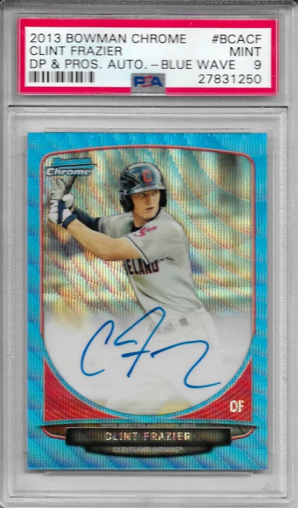 2013 Bowman Chrome Draft Blue Wave CLINT FRAZIER  PSA 9 Autograph - Image 1 of 1