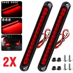 2Pcs 15 LED Trailer Truck Stop/Turn/Tail Brake Lights 10" Oval Flush Mount Red - Picture 1 of 9