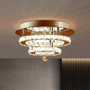 Modern Luxury Crystal 36W LED Ceiling Lights Fixtures Chandelier with Remote AU - Picture 1 of 12