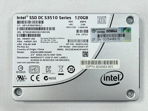 804574-002 VK0120GEYJP HP INTEL 120GB 2.5" 6G SATA SSD DC S3510 HDD - Picture 1 of 3