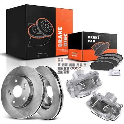 Rotor de disco dianteiro e pastilhas + pinças para Toyota RAV4 13-18 Lexus HS250h Scion xB - Imagem 1 de 4
