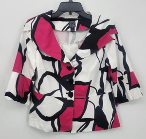 Clara Sun Woo Jacke Damen XS rosa weiß schwarz abstrakt künstlerisch Blazer Karriere - Bild 1 von 9