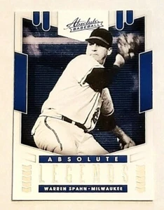2020 Panini Absolute Warren Spahn Absolute Legends Card AL-18 Braves HOF - Picture 1 of 2