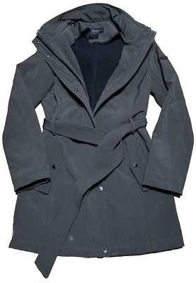Donna Karan Hooded Jacket Womens Jacket Belted Dark Gray Size XS - Image 1 of 4