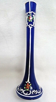 Vintage Cobalt Blue Glass Czech Bud Vase  #10 - Image 1 of 4