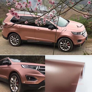 65FT Rose Gold Entire Car Wrap Satin Chrome SUV PVC Pearl Metal Vinyl Sticker AX - Picture 1 of 5