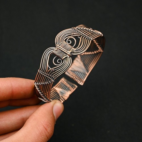 VALENTINO Bracciale Filo Rame Avvolto Regolabile Fatto a Mano Braccialetto Gioielli Regalo per