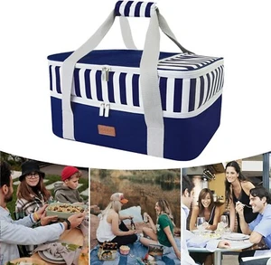 Bolsa de almuerzo aislada de picnic - bolsa grande refrigeradora de picnic, caja de campamento, bolsa de barbacoa al aire libre - Imagen 1 de 6