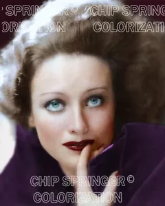 JOAN CRAWFORD CLOSEUP PORTRAIT BEAUTIFUL COLOR PHOTO BY CHIP SPRINGER - Picture 1 of 1