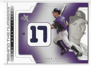 2002 FLEER EX TODD HELTON BEHIND THE NUMBERS GAME-WORN JERSEY #9 ROCKIES - Picture 1 of 2