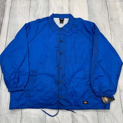 NWT Dickies Nylon Snap Jacket 3XL Blue Durable Water Resistant Mens - image 1 of 4