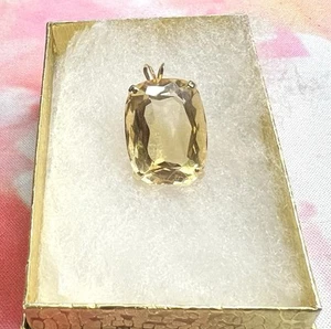 Vintage Large Cushion Cut Citrine Set In 14k Yellow Gold LOT JF - Imagen 1 de 6