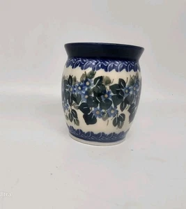 Floral Polish Pottery Bud Vase Boleslawiec Signed and Numbered - Picture 1 of 7