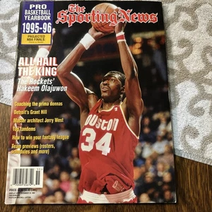 The Sporting News 1995/96 Pro Basketball Yearbook Magazine, Hakeem Olajuwon - Picture 1 of 10