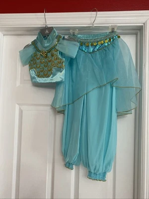 Girls Jasmine Costume Size 4 New Halloween Disney Parks 2 Piece Outfit - Photo 1/4