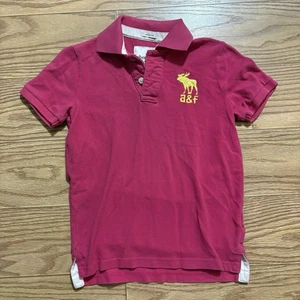 Abercrombie and Fitch Poloshirt Logo dunkelrosa Jugend Größe M Muscle Fit - Bild 1 von 3