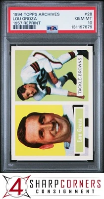Topps Archives 1957 1994 reimpresión #28 Lou Groza Hof Pop 2 PSA 10 Foto 1 de 3