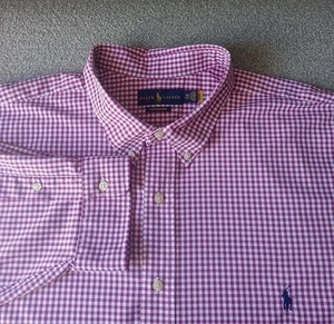 Polo Ralph Lauren Performance Shirt Men's 3XB Purple Gingham Plaid Button Down - Picture 1 of 12