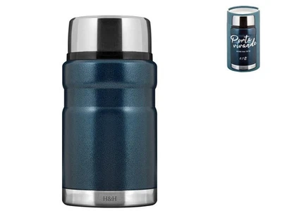 Fiambrera de acero inoxidable azul Lt 0,7 H&H Foto 1 de 3