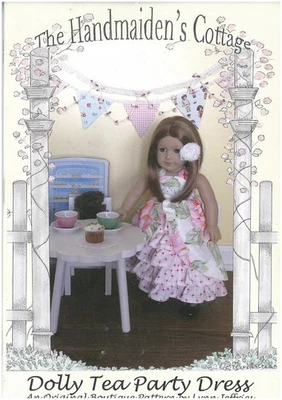 The Dolly Tea Party Dress Pattern - The Handmaidens's Cottage Doll Dress Pattern - Image 1 of 2