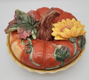 KERAMIK KÜRBIS SONNENBLUME TORTENFORM DEKO TORTENFORM KERAMIK PUMPKIN PIE PLATE - Bild 1 von 10