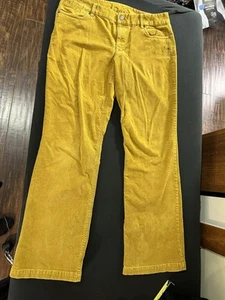 J CREW Favorite Fit Bright Yellow Corduroy Pants Size 12 READ - Picture 1 of 14