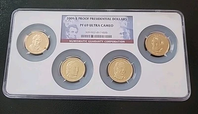 2009-S Presidential Dollar Set 4-Coins Proof NGC PF 69 Ultra Cameo - Image 1 of 4