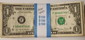 $1 Dollar Bill Lot- 100 Bills Older Years- 1963-1988 - Picture 1 of 2