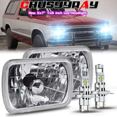 Farol de LED feixe alto/baixo DRL A+ para Chevy S10 Pickup 1982-1997 DOT 5x7" 7x6" - Imagem 1 de 4