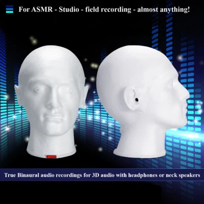 SR3D Dummy head binaural microphone DIY Kit - 3D Audio - Field recording - ASMR
