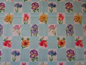 🌷 GARDEN CHECKERBOARD Fabric * 28" * Michael Miller C-1054 * Spring Flowers 🌻 - Picture 1 of 6