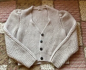 MAGLIONE CARDIGAN ULLA JOHNSON BABY ALPACA MANICA A SBUFFO XL GRETA - Foto 1 di 14