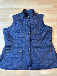 Barbour Wray Fleece Lined Nylon Vest. Navy, Womens Size 1X XL - Picture 1 of 7