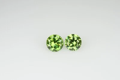 0.55 CT, Yellowish Green Demantoid garnet pair, Russia - Image 1 of 3