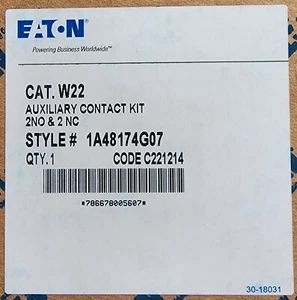 EATON CUTLER HAMMER W22 Advantage Auxiliary Contact 2 NO 2 NC 1A48174G07 - Picture 1 of 3