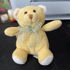 White And Yellow Bear With Bowtie, 6.5” L , Lightweight Chosun International Inc - Picture 1 of 4