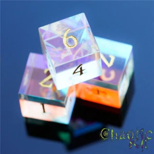 Rainbow Crystal D6 Dice. Beautiful Dungeons and Dragons DND Tabletop RPG games - Picture 1 of 12